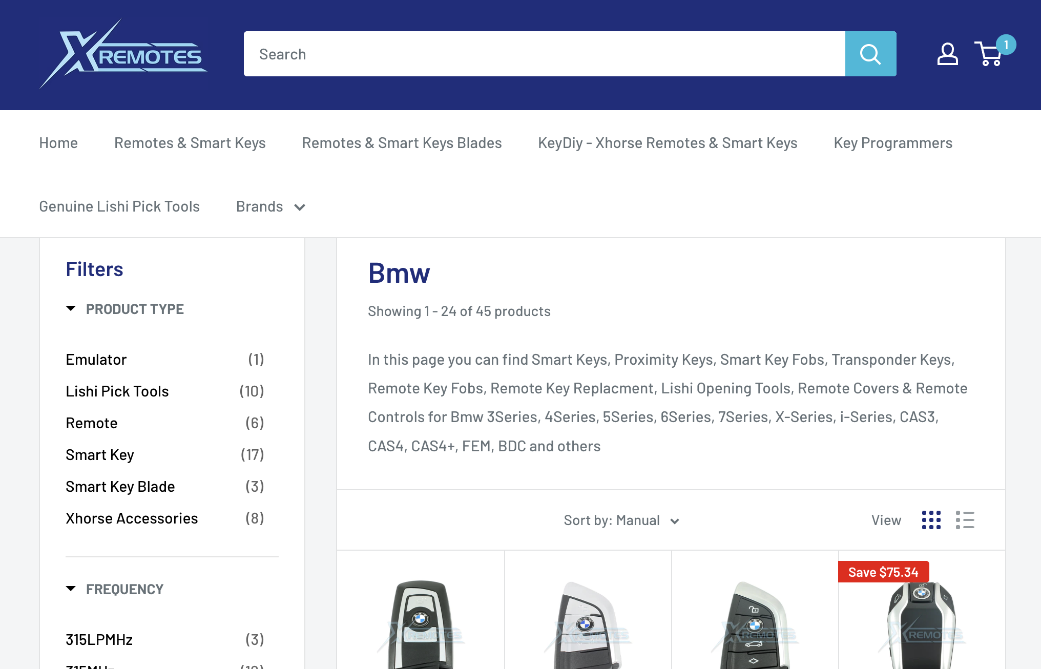 xremotes mobile responsive shopping view